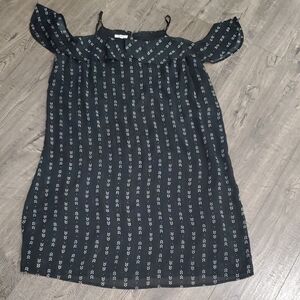 Maurices Black Patterned Off-Shoulder  Dress XXL
